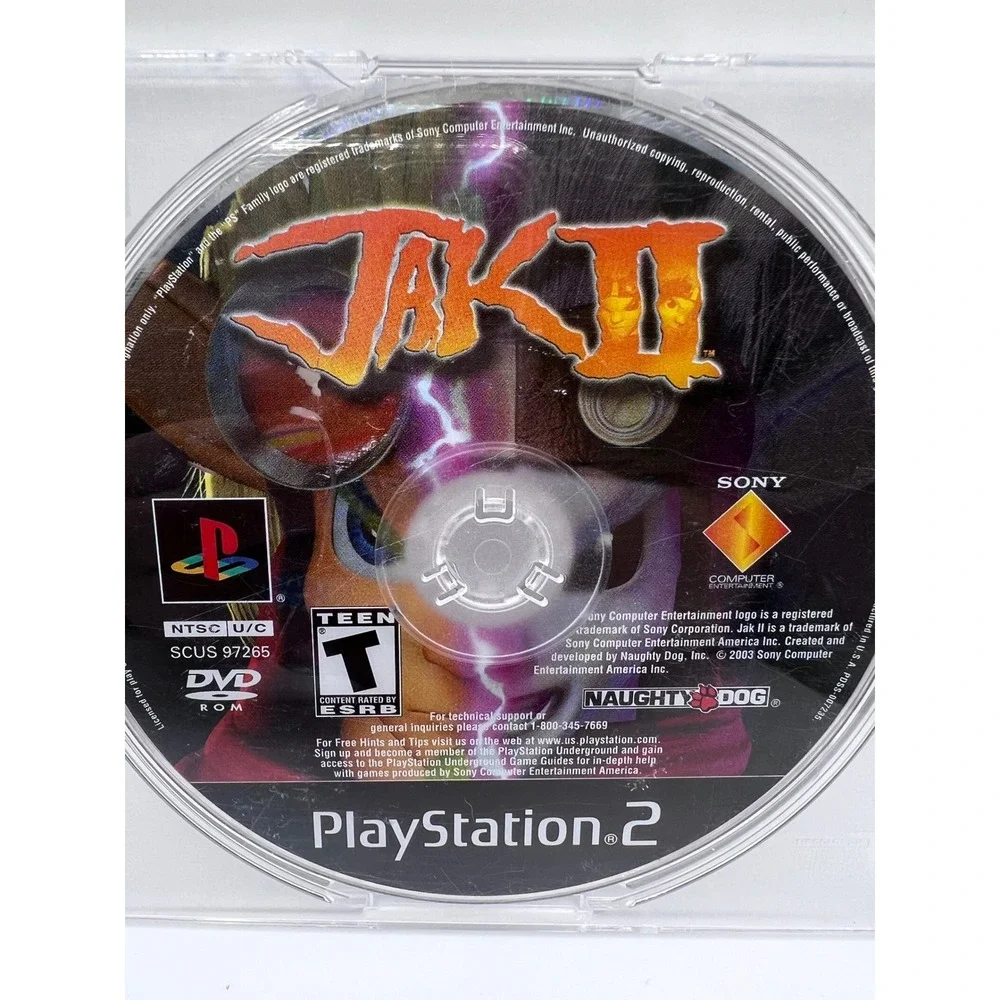 Jak II PlayStation 2 Disc Only Action Adventure Video Gaming Rated Teen Untested